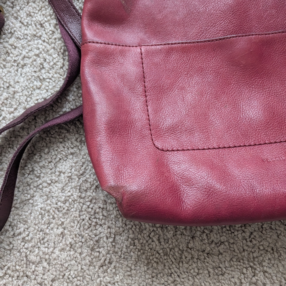 Fossil dark Pink Leather Shoulder Bag - Picture 4 of 14